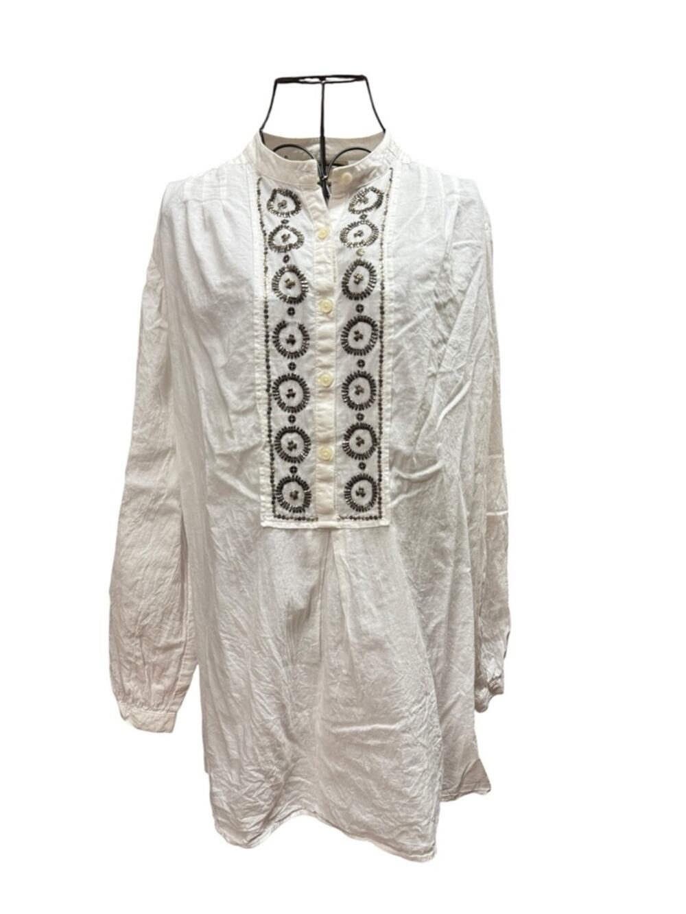 Michael Kors Boho White Button-Front Blouse Black detail 2X